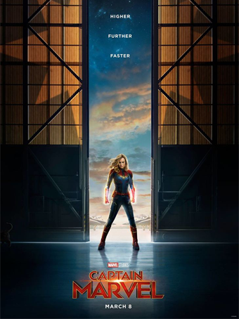 Poster divulgação do filme "Capitã Marvel"