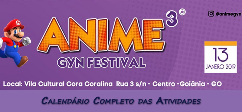 Calendário do Anime Gyn Festival – 3ª edição